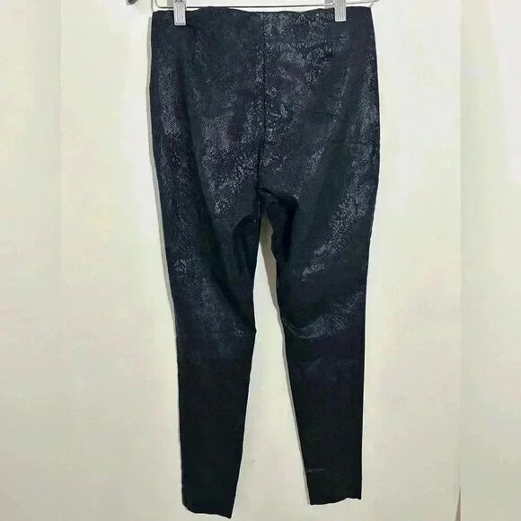 Calvin Klein Black Snake Print Textured Slim Fit Pants Evening Wear Trousers - Picture 3 of 5